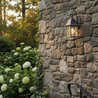 Frostine Traditionele Buitenwandlamp - Loodgieter van gebrandschilderd waterglas voor veranda- en terrasverlichting HL2168