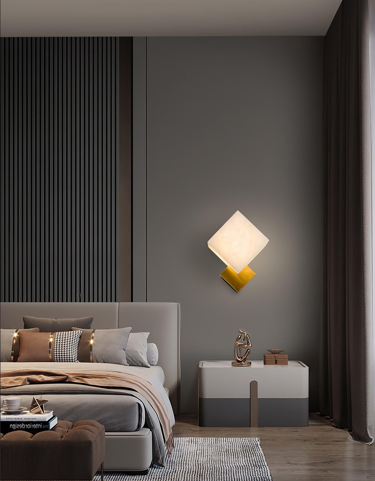 Blokvormige alabaster wandlamp HL2940