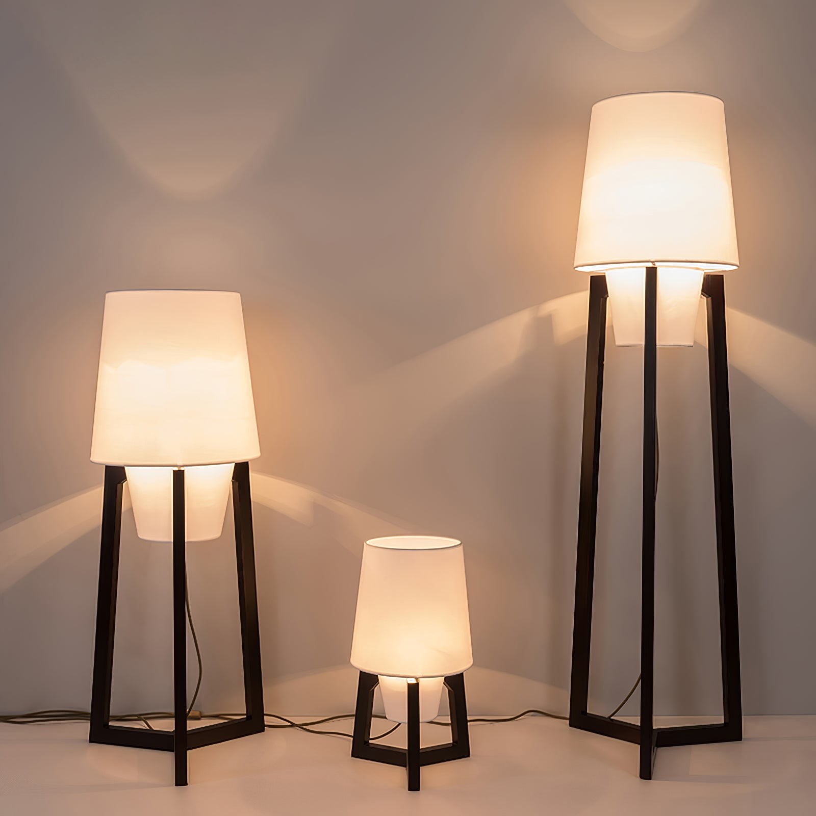 Moderne eenvoudige Chinese stijl massief houten vloerlamp HL569