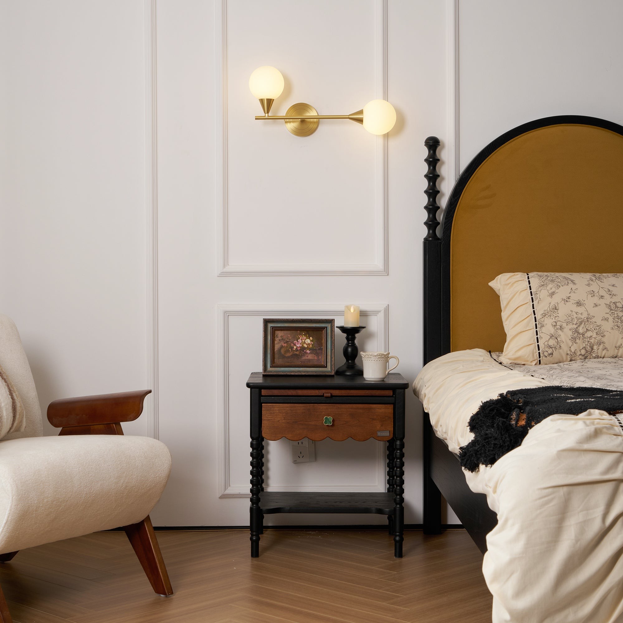 Holten messing wandlamp met arm HL2962