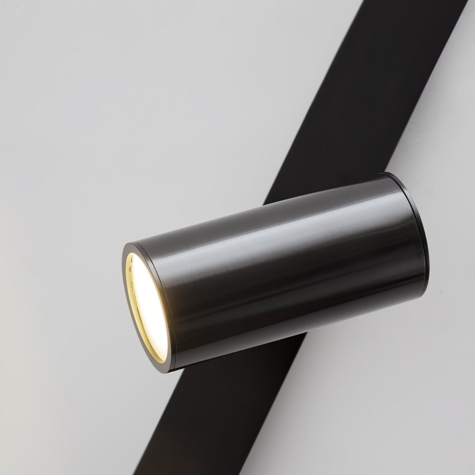 Moderne zwarte lineaire parelarm wandlamp met lange arm HL1122