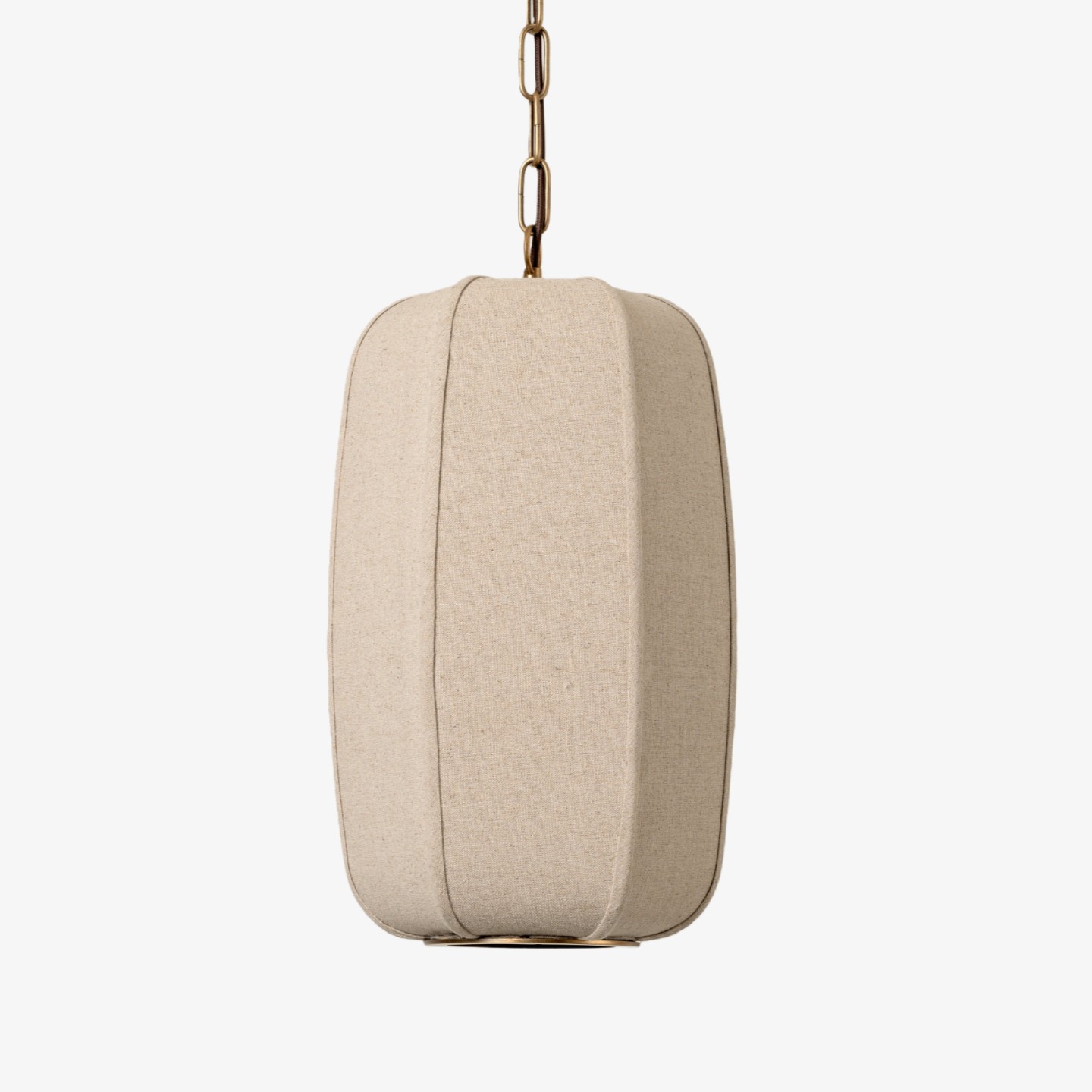 Loomis hoge hanglamp – Lampenkap met linnenstructuur en verouderd messing, geschikt voor eetkamer en keuken HL2286