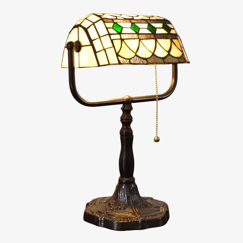 TF Tivanny Bureaulamp met bloemenmotief en glas-in-lood - Vintage tafellamp voor slaapkamer, studeerkamer of woonkamer HL3553