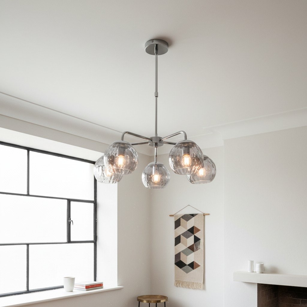 Tracian Glass Mid-Century Modern Globe Hanglamp voor de Eetkamer HL2041