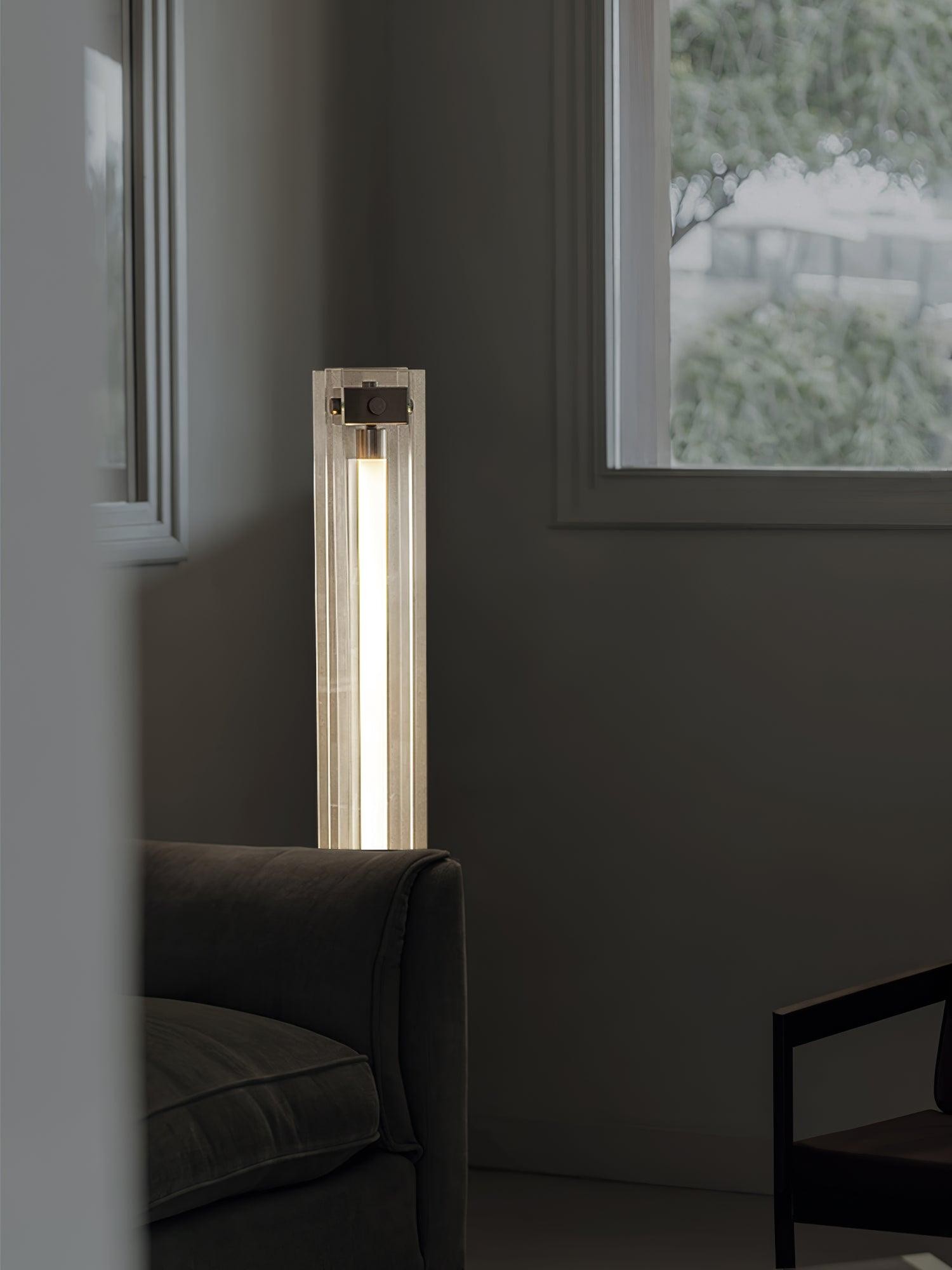 Minimalistische glazen vloerlamp in industriële stijl HL968