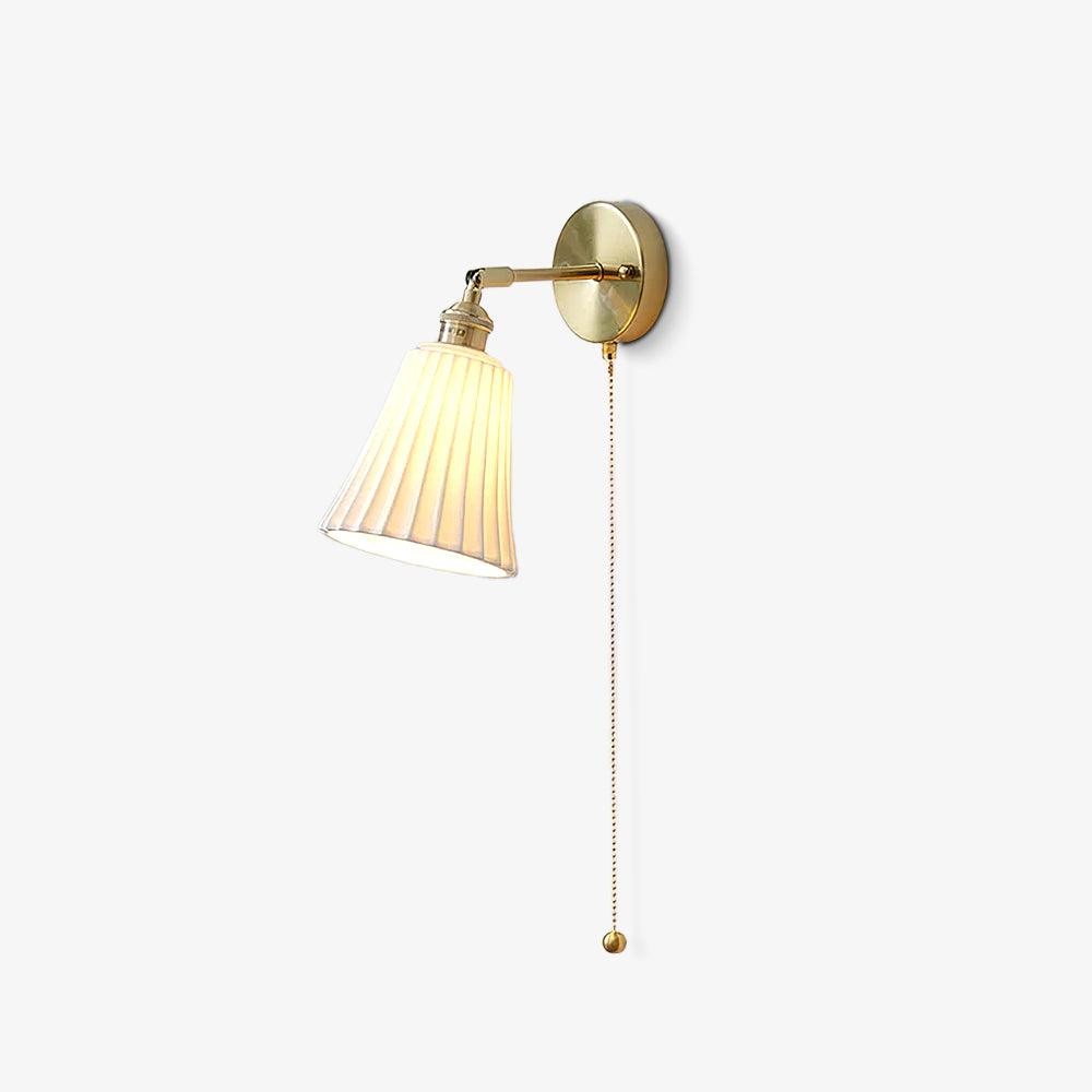 Moderne trekkoord metalen keramiek binnenwandlamp voor slaapkamer HL863