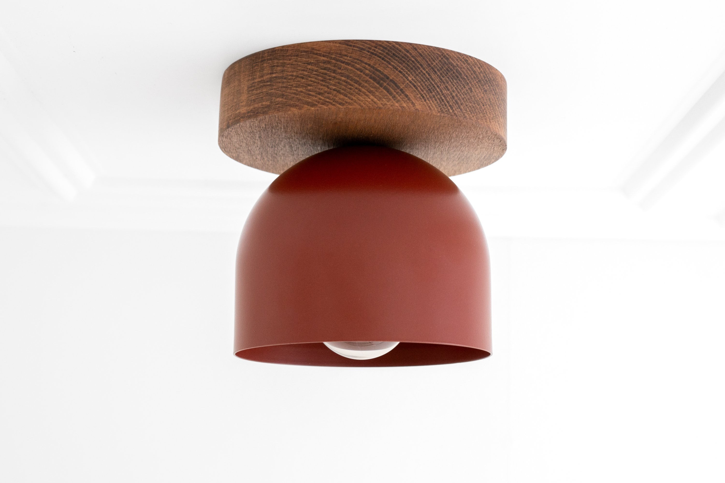 Metio Dome moderne rustieke plafondlamp - houten en metalen fusie HL1734