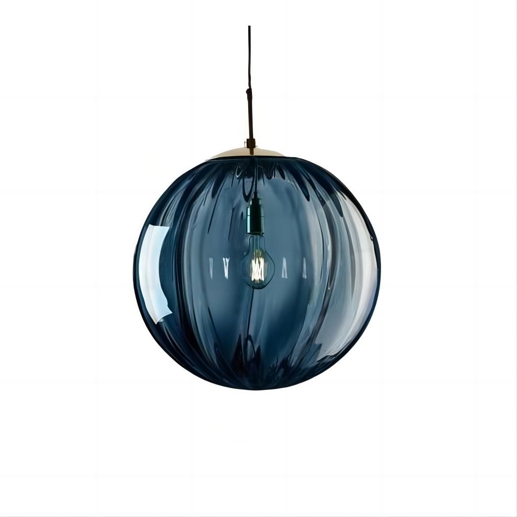 Glazen Bol Hanglamp Met Scandinavisch Waterpatroon HL260