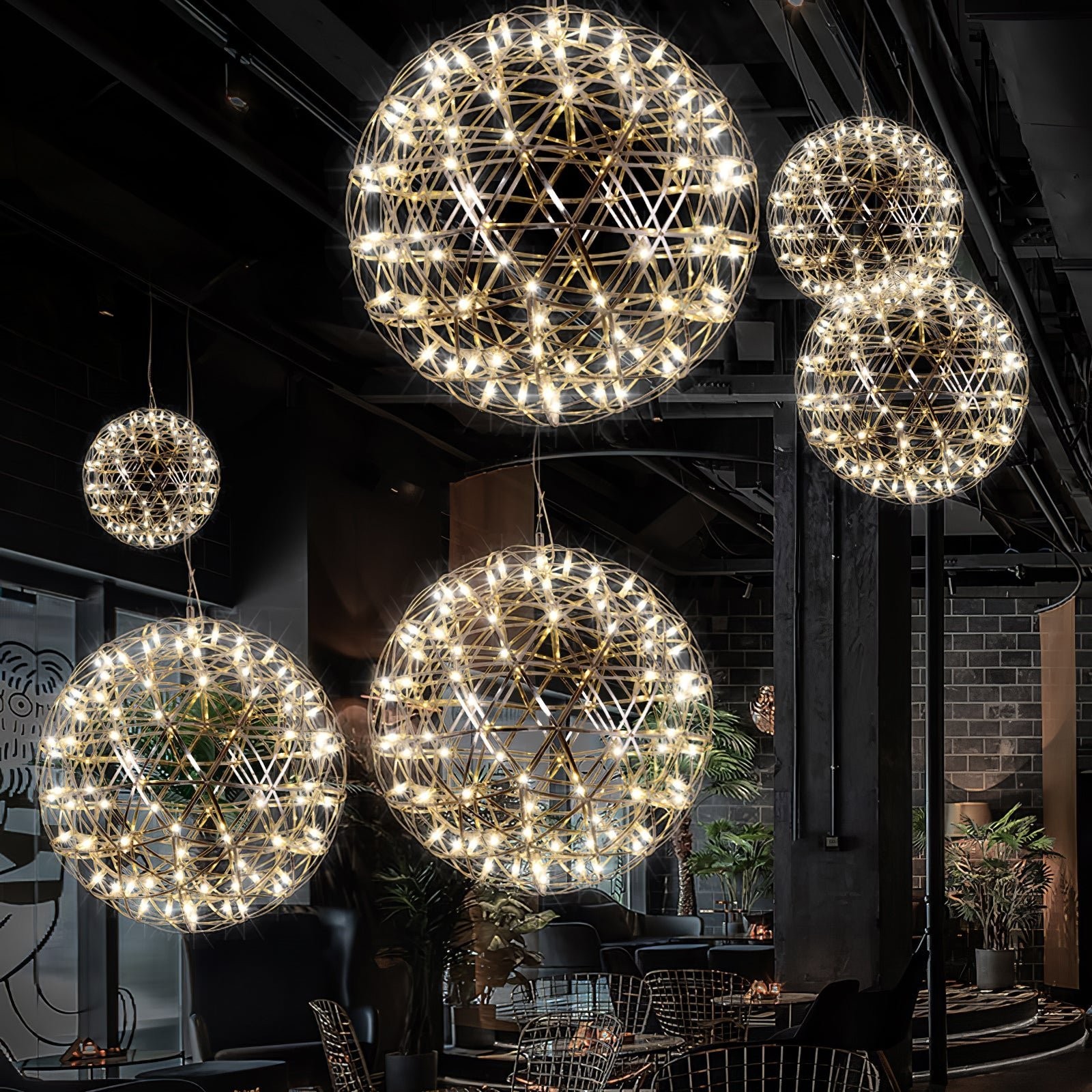 Zilveren Spark Ball hanglamp HL1407