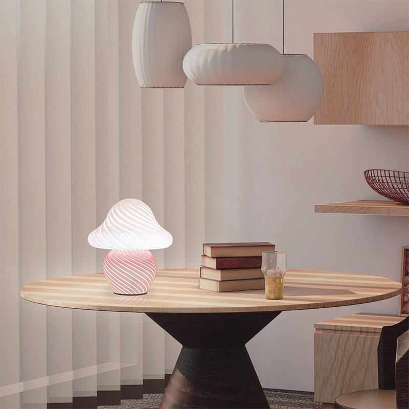 Mushroom LED Nachtlampjes Glazen Tafellamp HL25