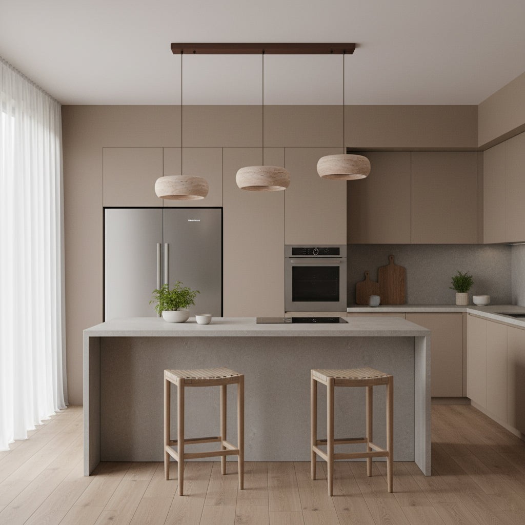 Travertin trommelvormige hanglamp HL3161