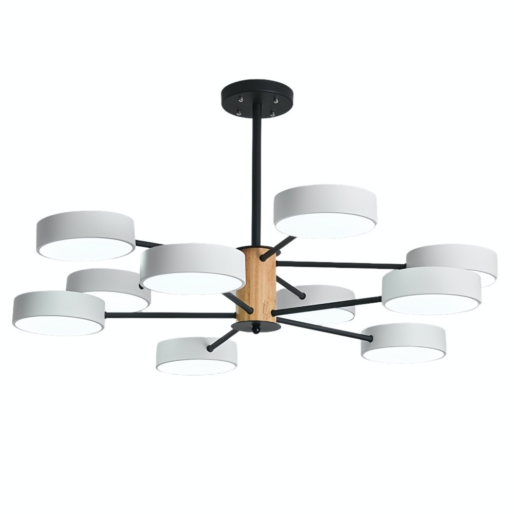Scandinavische kroonluchter met houten takken - Sputnik Disc LED-lamp HL1352