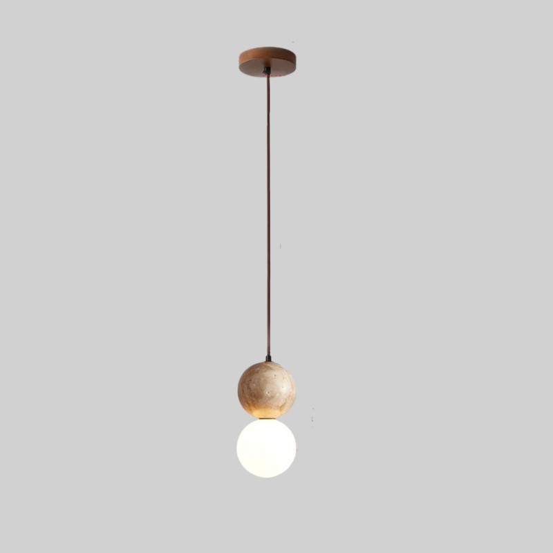Travertijnsteen Crème Retro Minimalistische LED Hanglamp HL3466