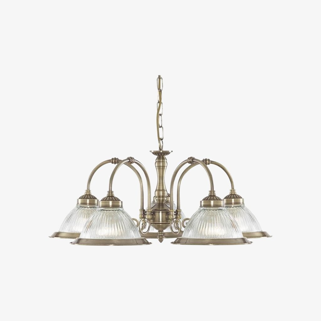 TF Vintora Hanglamp met geribbeld glas - Elegante metalen afwerking voor keukens, eetkamers en gangen HL2221