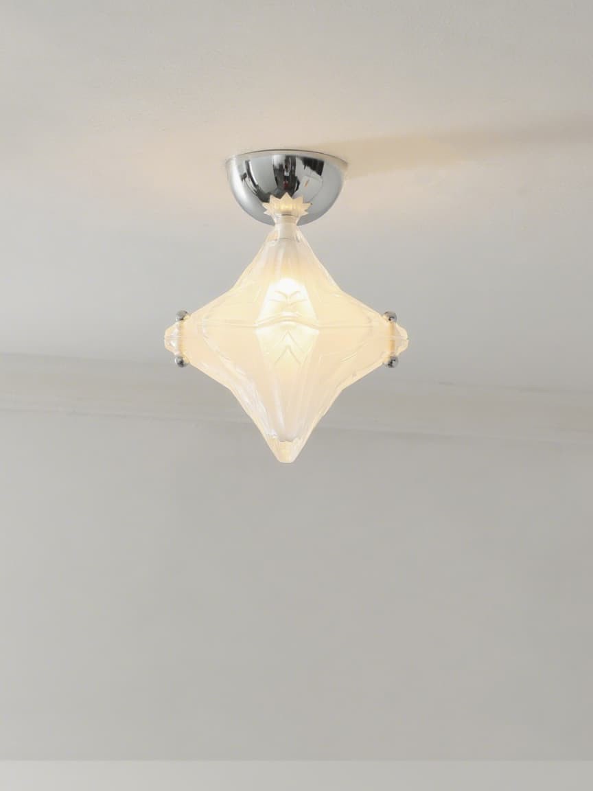 Art Deco Star Plafondlamp - Gematteerd glazen armatuur voor hal en entree - Astris Ceres HL1793