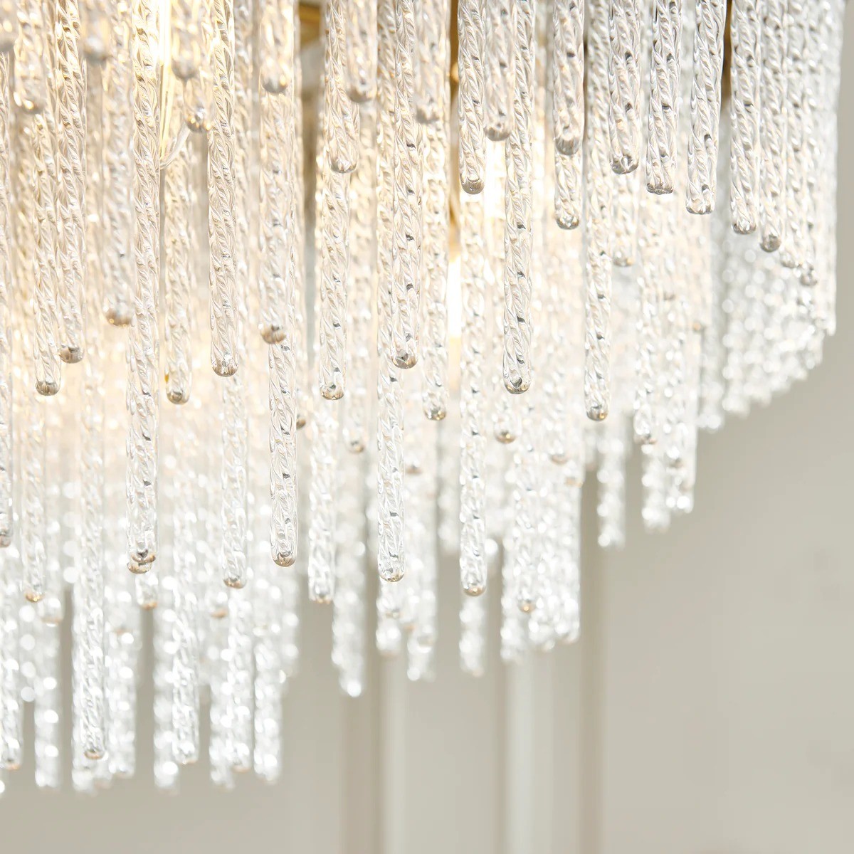Cavara kroonluchter met meerdere lagen glazen stangen - messing hanglamp met meerdere lagen voor eetkamer en entree HL2077