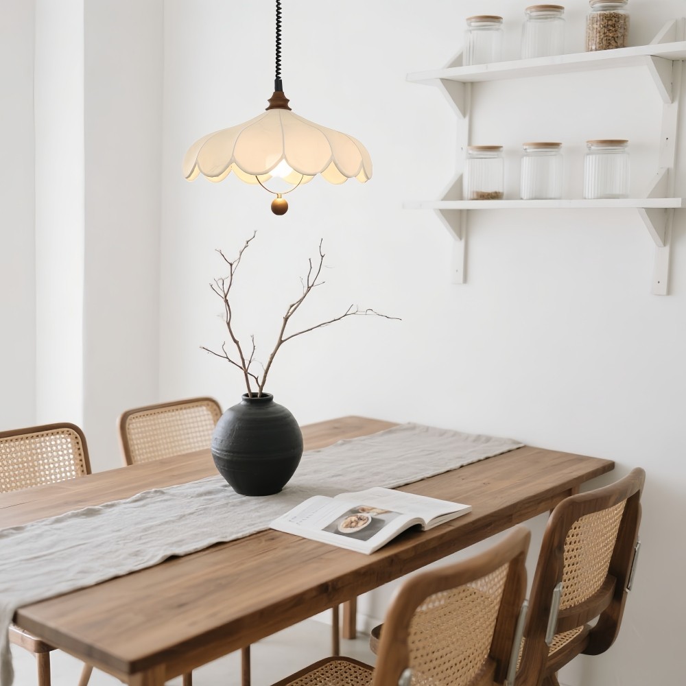 Hanglamp met stoffen bloemen - Frans bloemblaadjesontwerp voor gangpad HL1320