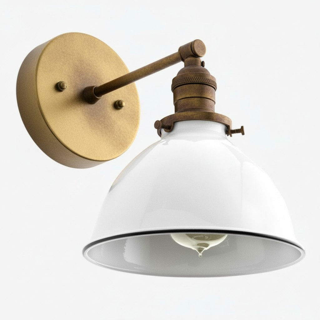 Conique Metalen Wandlamp - Witte Metalen Kap - Industriële Moderne Verlichting HL1669