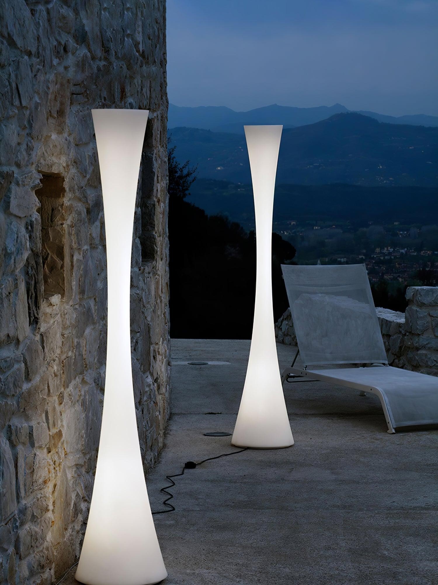 Romantische eenvoudige witte kolomvloerlamp HL997