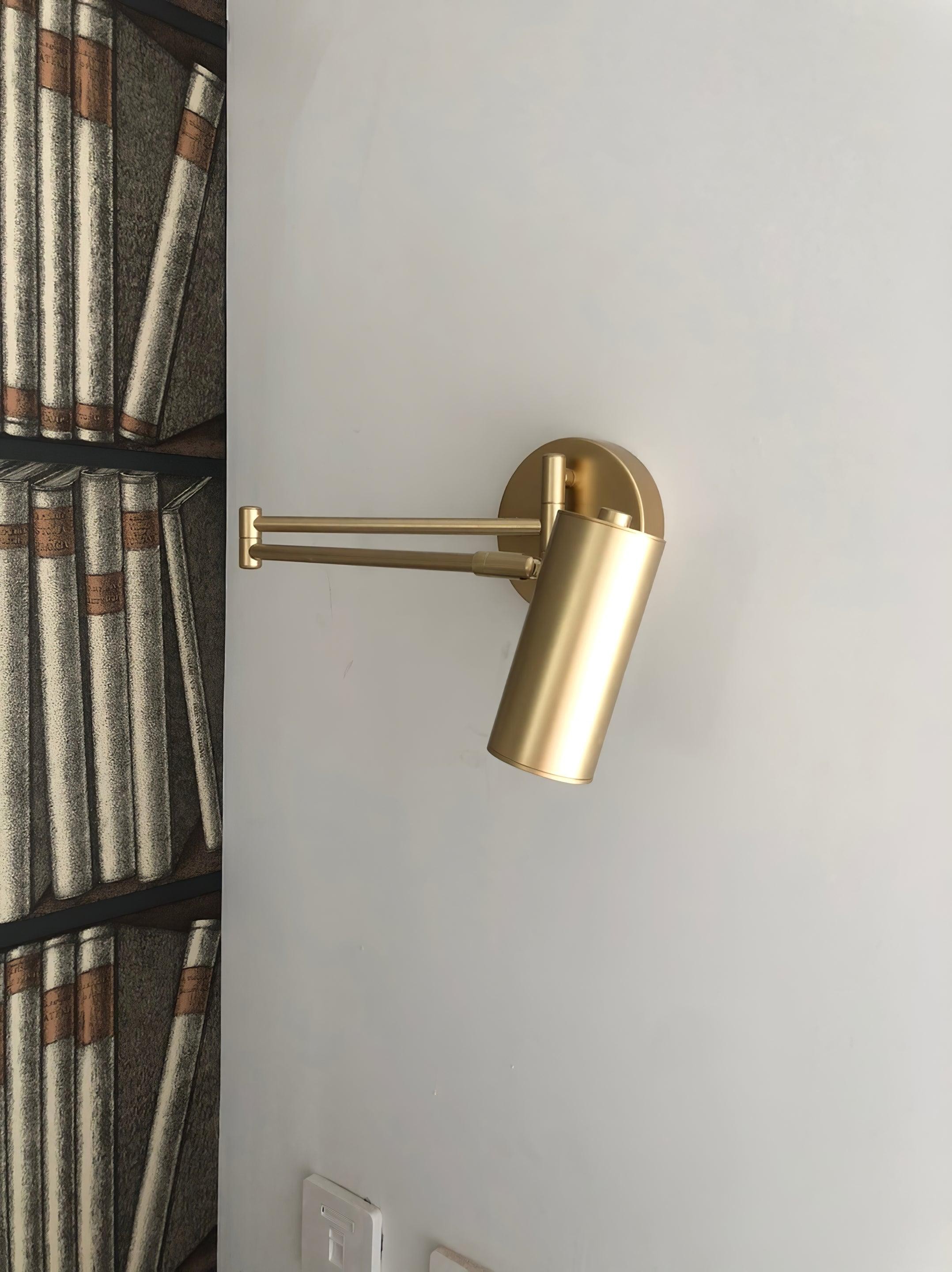 Moderne metalen cilindervormige wandlamp met zwenkarm HL1076