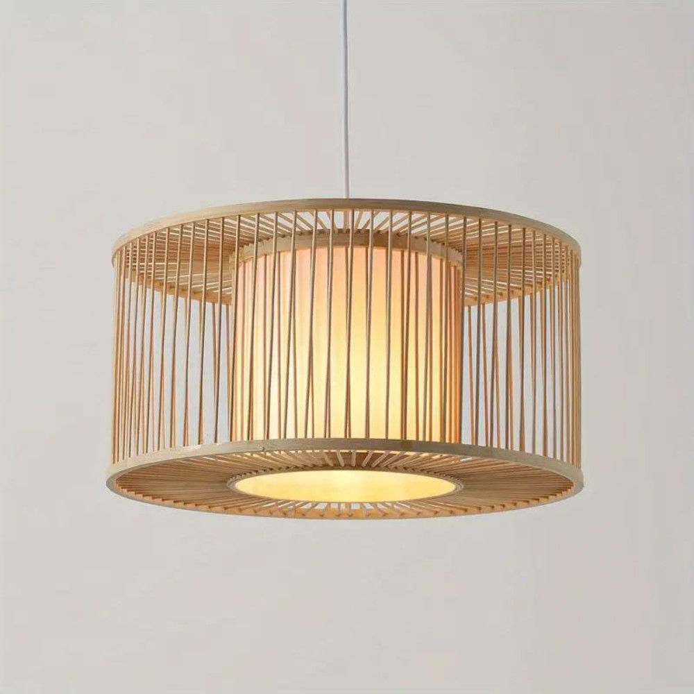 Hanglamp van bamboe met nachtvlindermotief HL3453