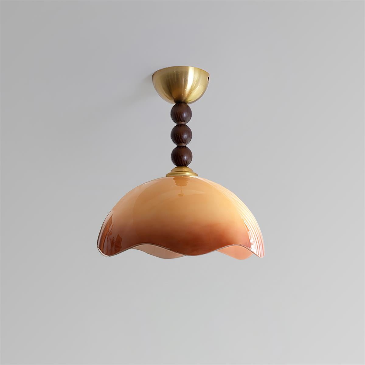 Vintage crèmekleurige eierschaalgolfplafondlamp HL831
