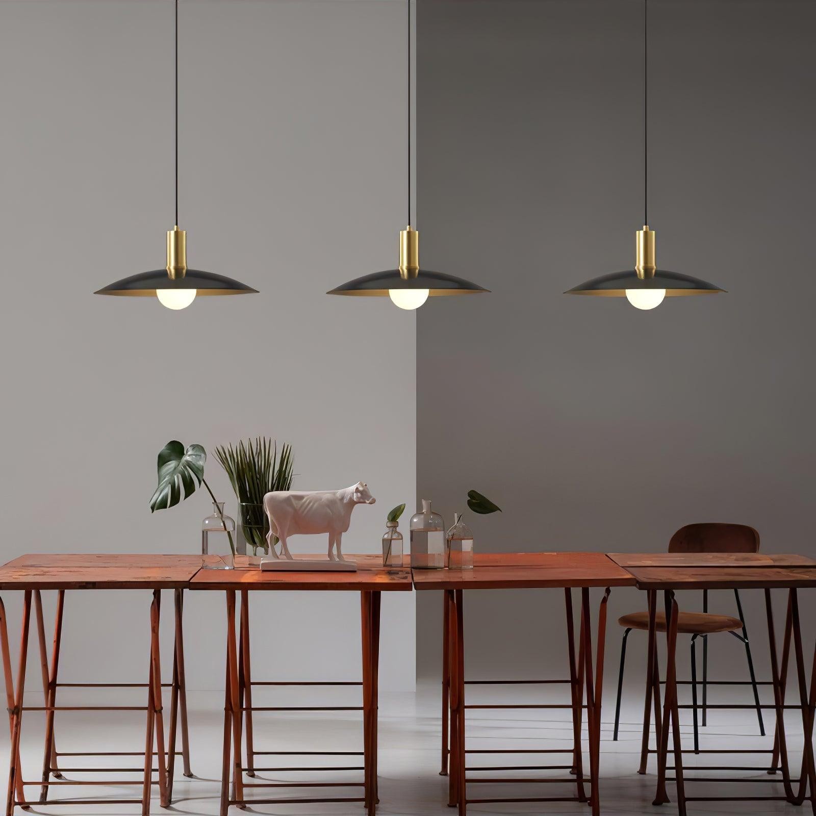 Messing hanglamp met uitlopende arm HL2914