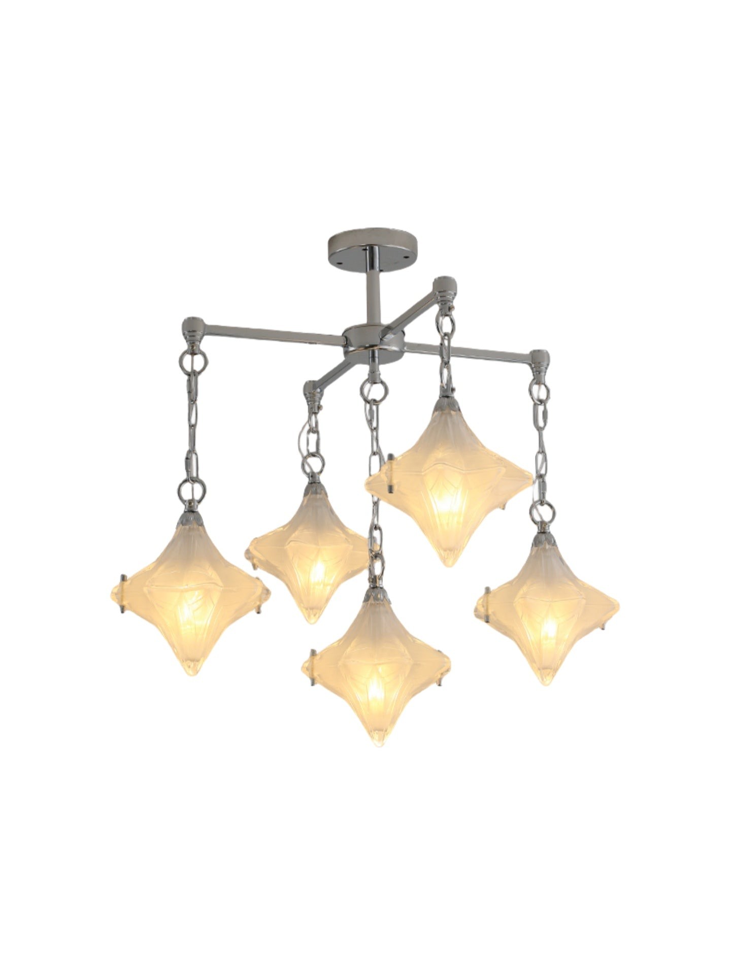 Art Deco Astris Star Kroonluchter - Decoratief armatuur van gematteerd glas voor eetkamer HL1791