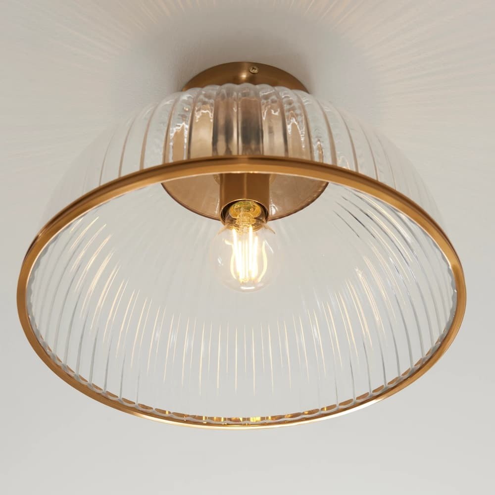 Luntra geribbelde glazen inbouwspot - elegante plafondlamp voor gangen en slaapkamers HL2164