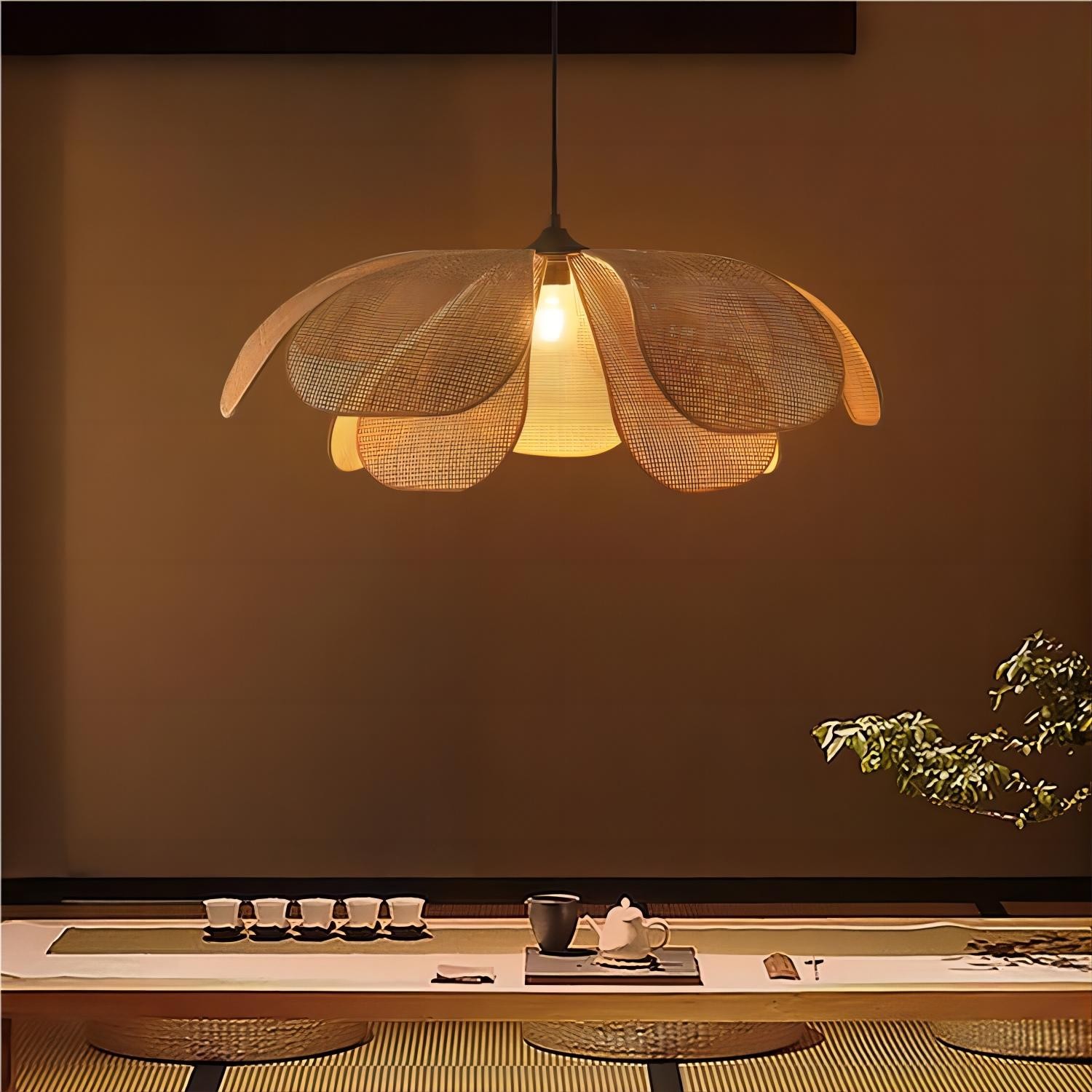 Rustieke rotan bloemblaadje design kroonluchter HL126