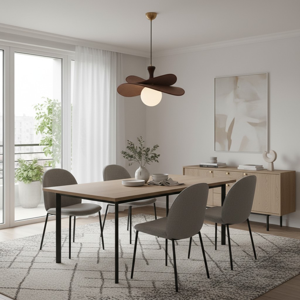 Orrise Kroonluchter met Bloeiende Bloemblaadjes – Moderne Kroonluchter van Metaal en Hout voor Woonkamers en Eetkamers HL2324