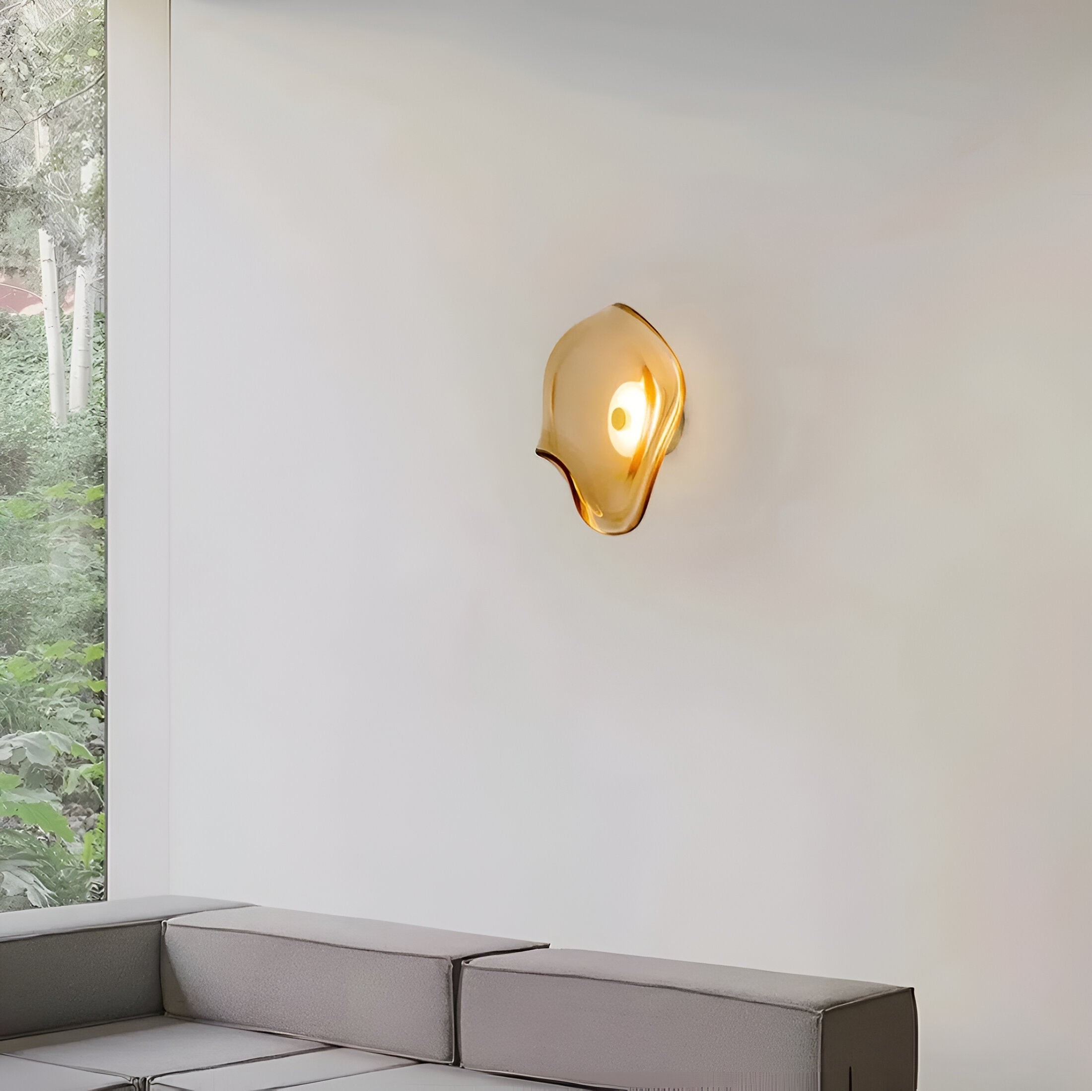 Nordic gebogen glazen Japanse stijl glazen stenen LED wandlamp HL1294