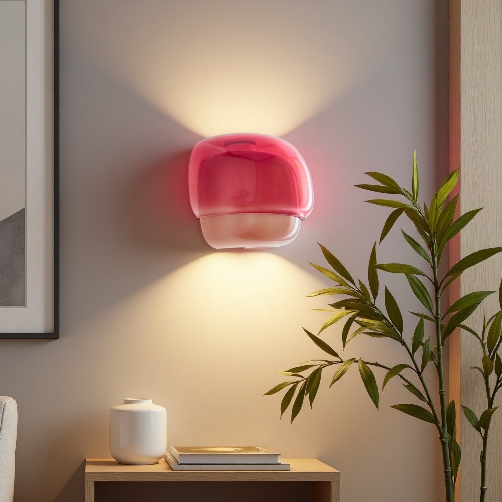 Clinco Kleurrijke glazen wandlamp - moderne dubbele bolvormige bedlamp HL1096