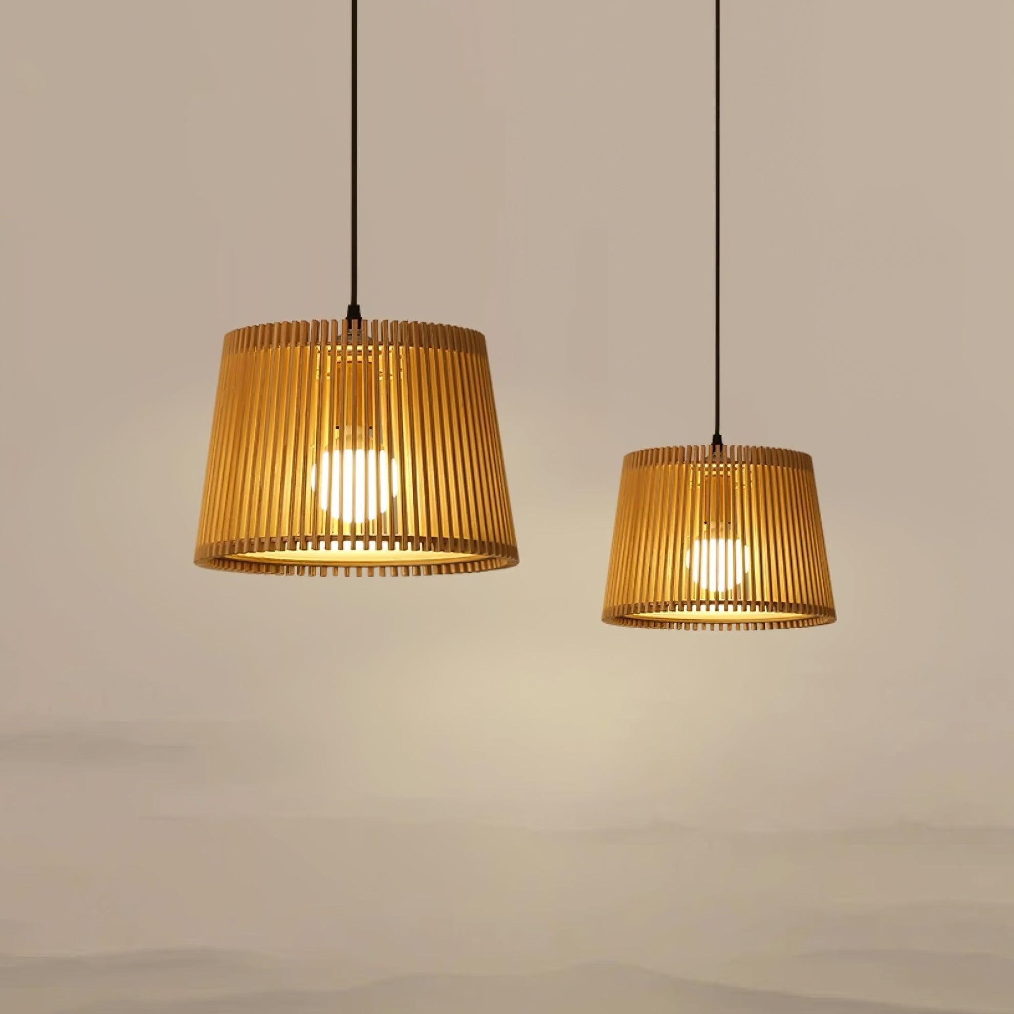 Houten boomstamkleurige kooi hanglamp HL752