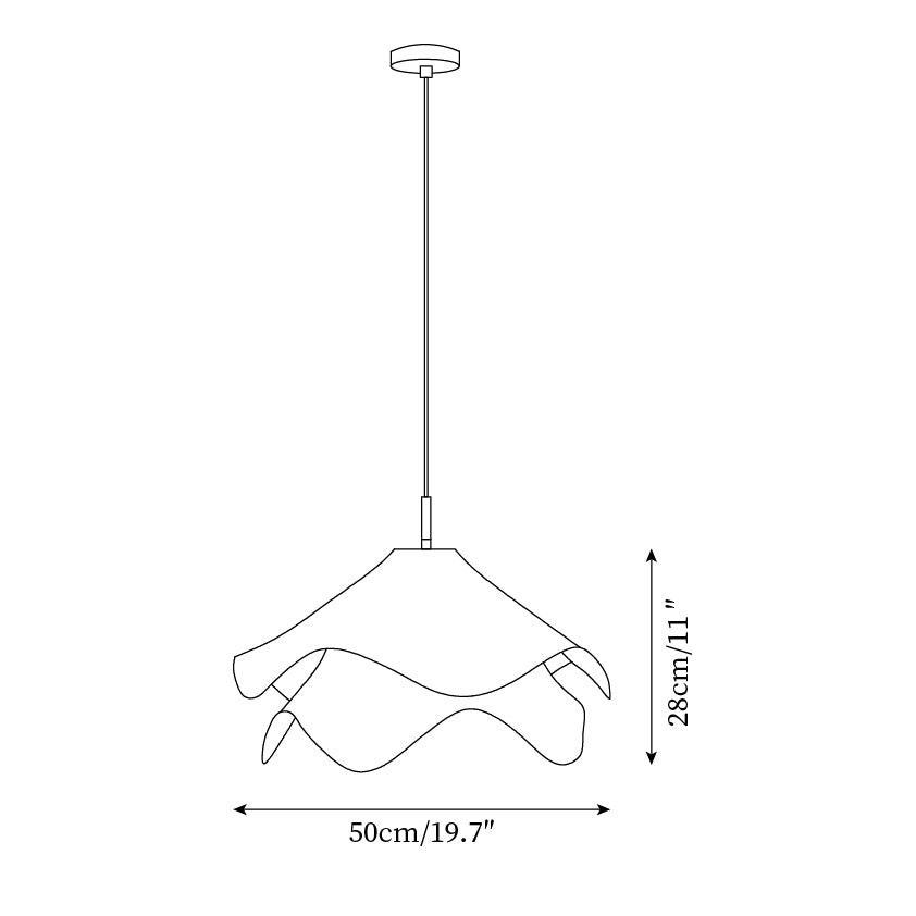 Witte gelaagde plooien hanglamp HL563