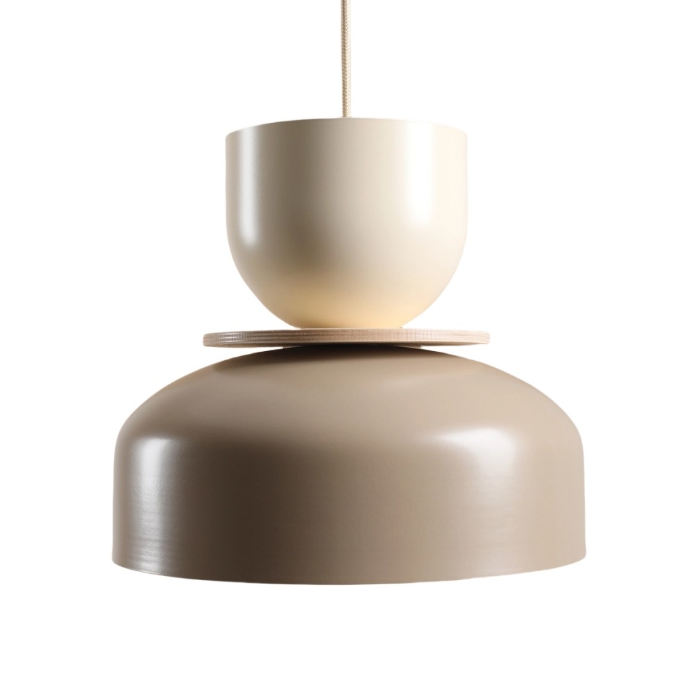 Hanglamp met metalen kom en kap - Houten Macri Kleurrijke Keukenlamp HL1068