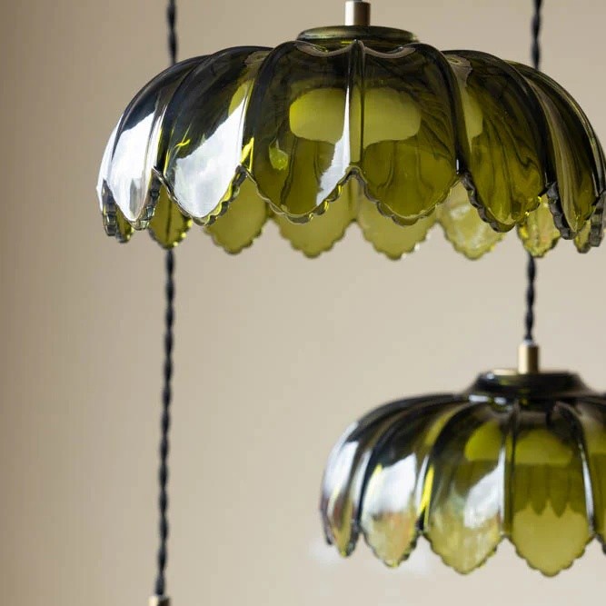 Aridia Palm Leaf Cluster Hanglamp Artistieke Glazen Hanglamp voor Hal, Keuken en Woonkamer HL2488