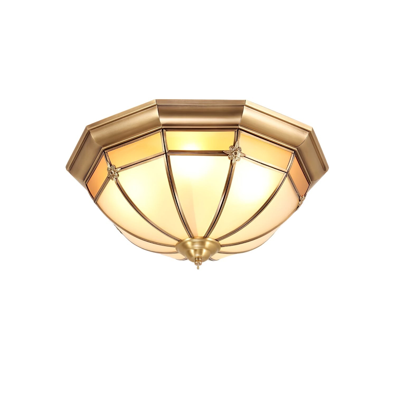 Koepelvormige messing plafondlamp HL463