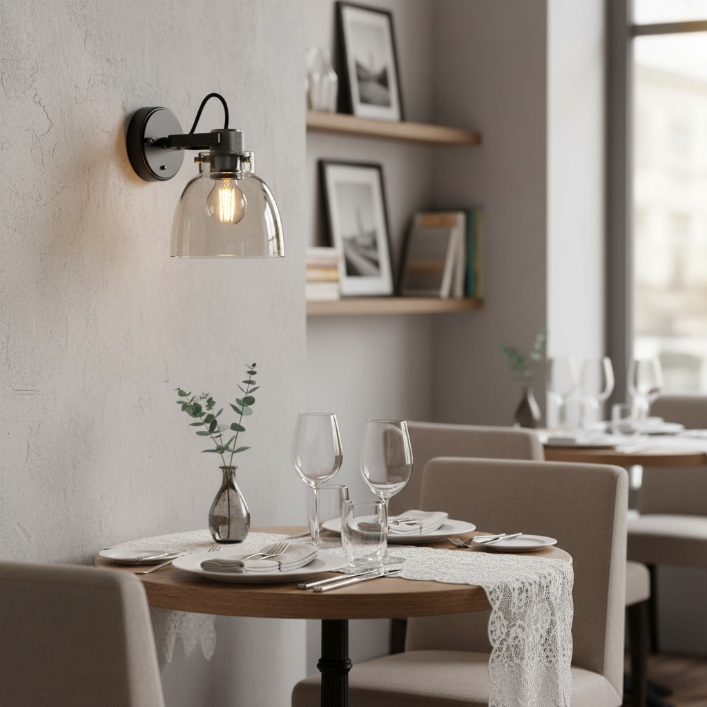 Readium Moderne Wandlamp met Glazen Kap - Verstelbare Kop voor Slaapkamers en Gang HL2067