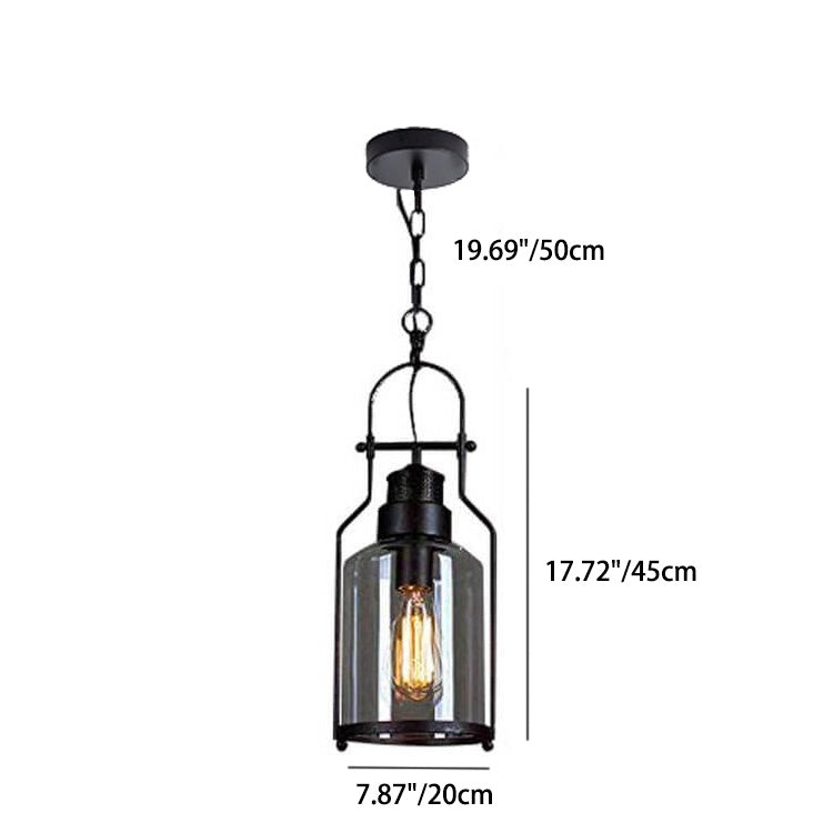 Lirra Vintage Glazen Pot Hanglamp - Industriële Metalen Hanglamp voor Keuken en Bar HL973