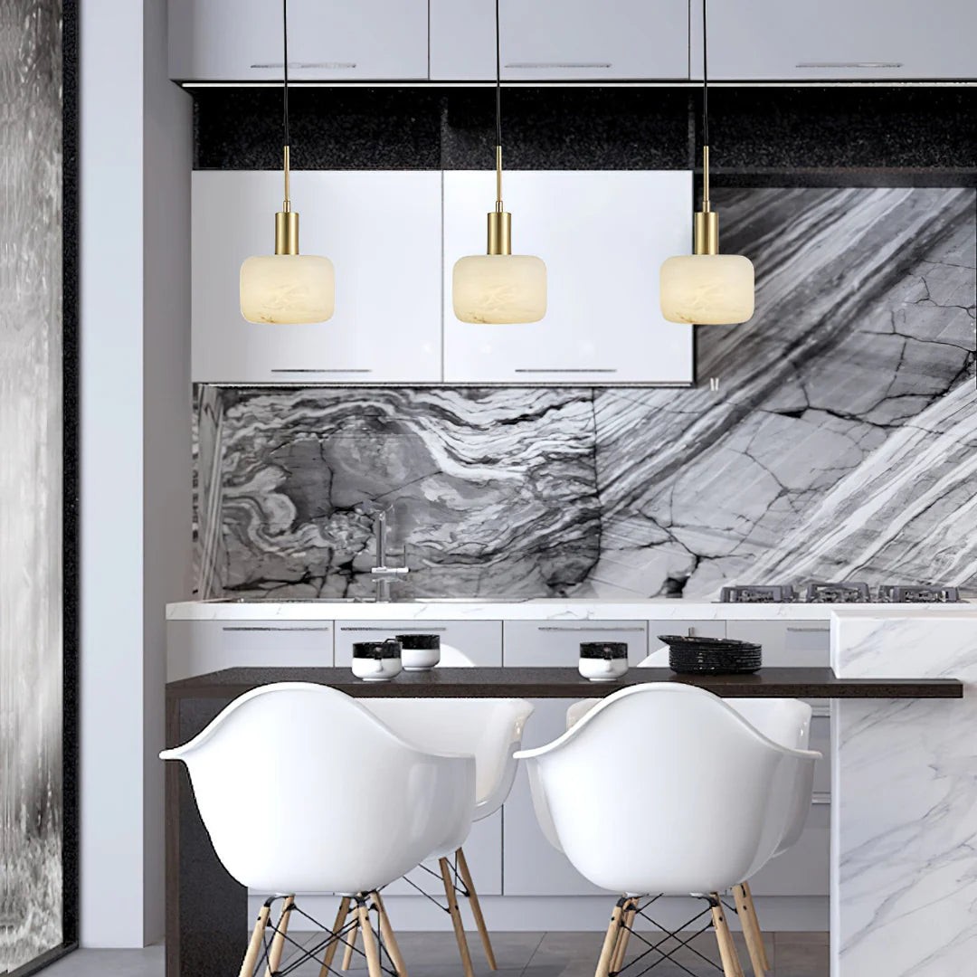 Velia Acorn Alabaster Minimalistische Hanglamp HL3497