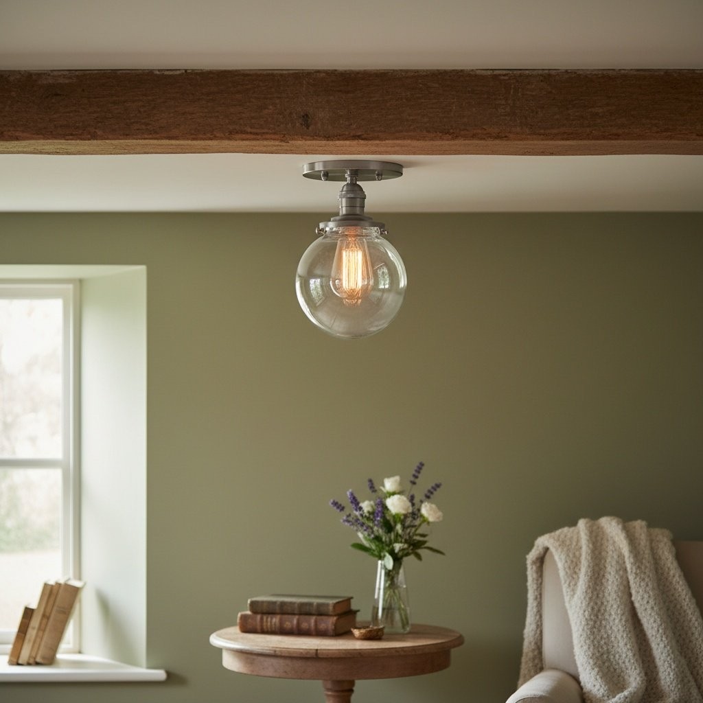 Glorica glazen retro bolvormige plafondlamp - Vintage industriële huisverlichting HL1731