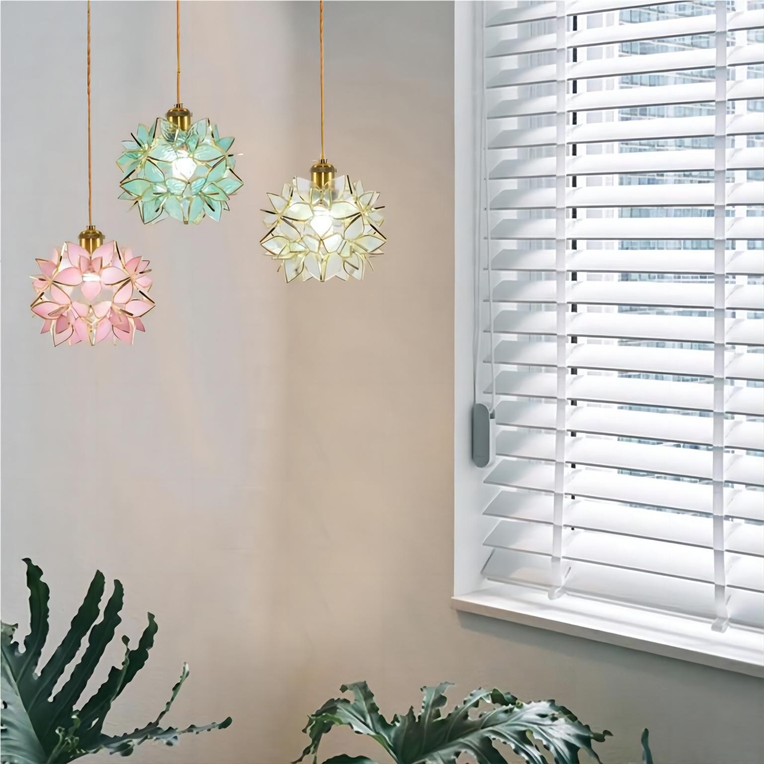 Romantische Handgeblazen Glazen Bloemen Hanglamp HL85