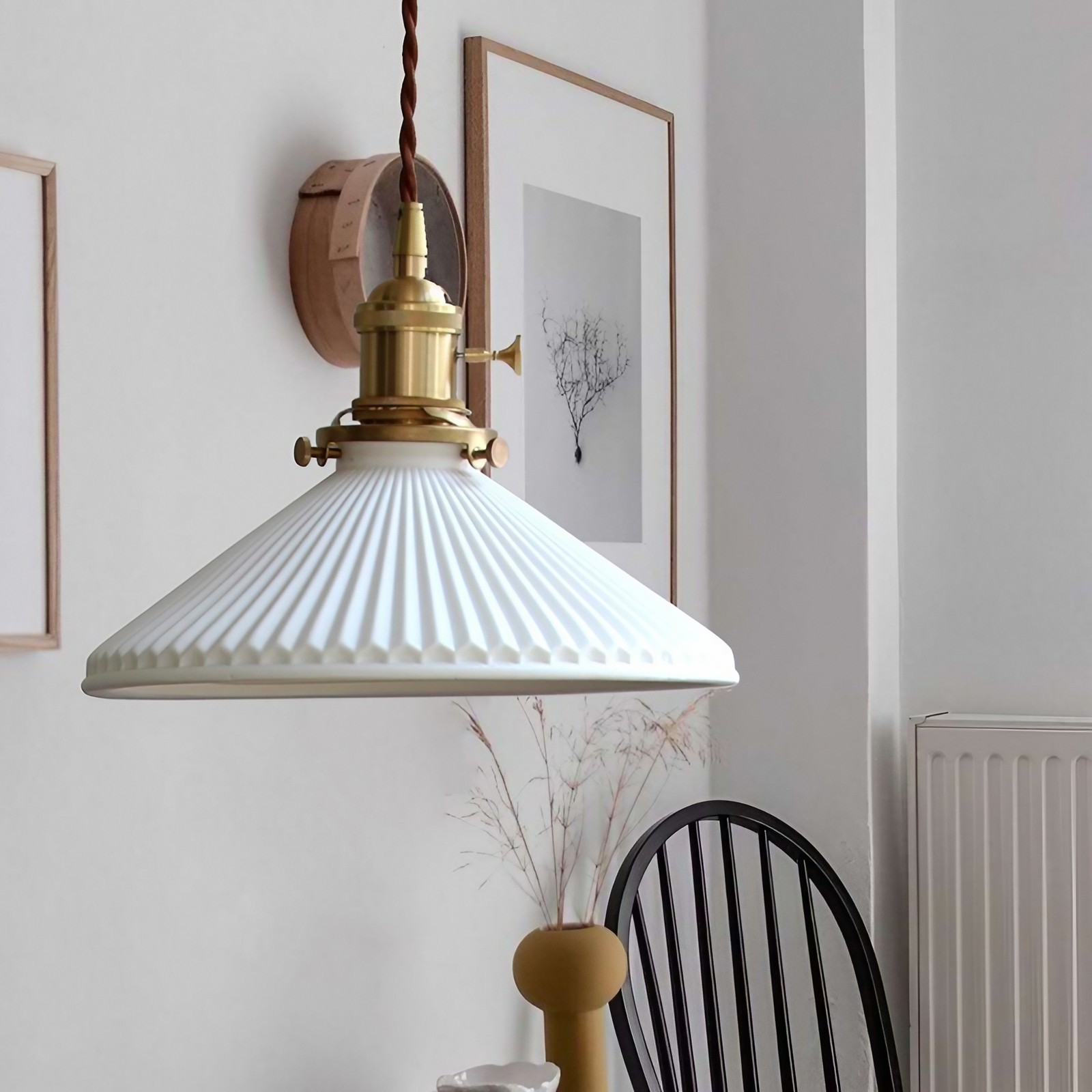 Moderne Kunst Design Geplooide Keramische Wandlamp HL281
