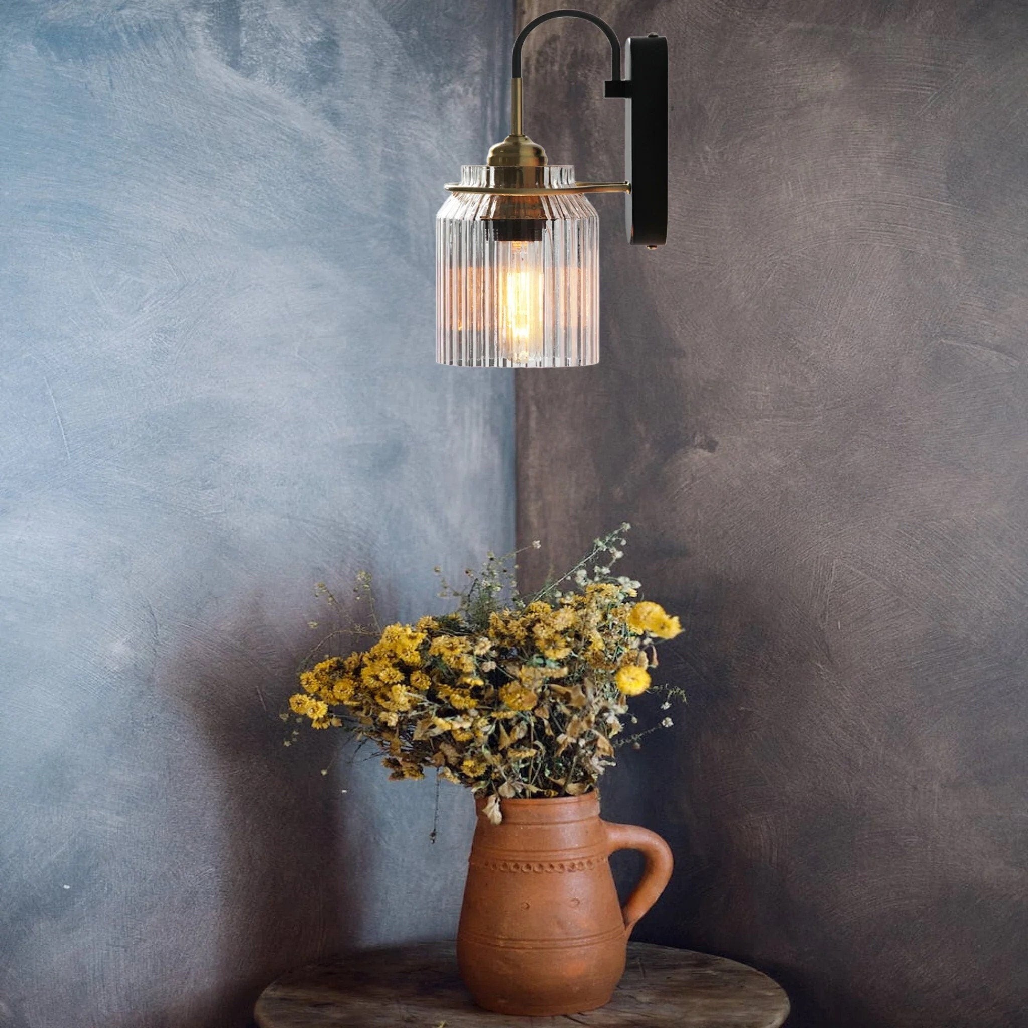 Nordic Zuilvormige Glazen Spiegel Front Wandlamp HL667