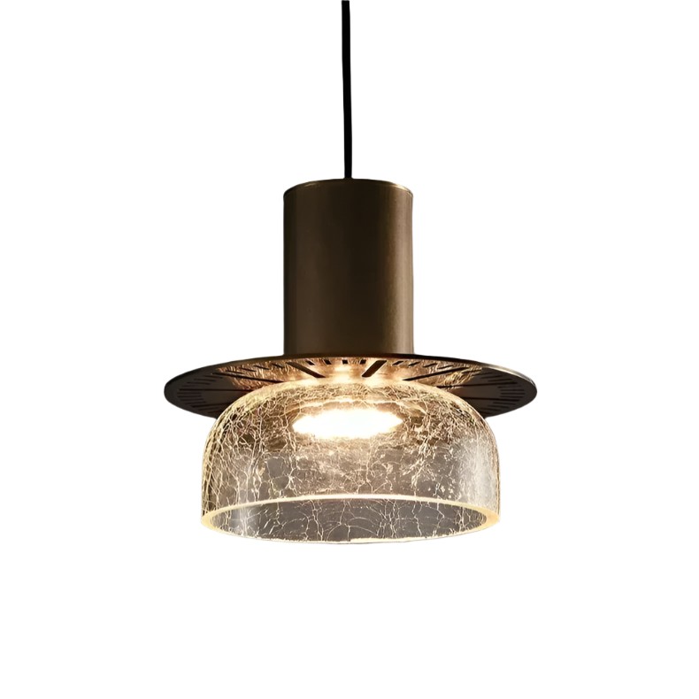 Retro hanglamp van gebarsten glas HL1253