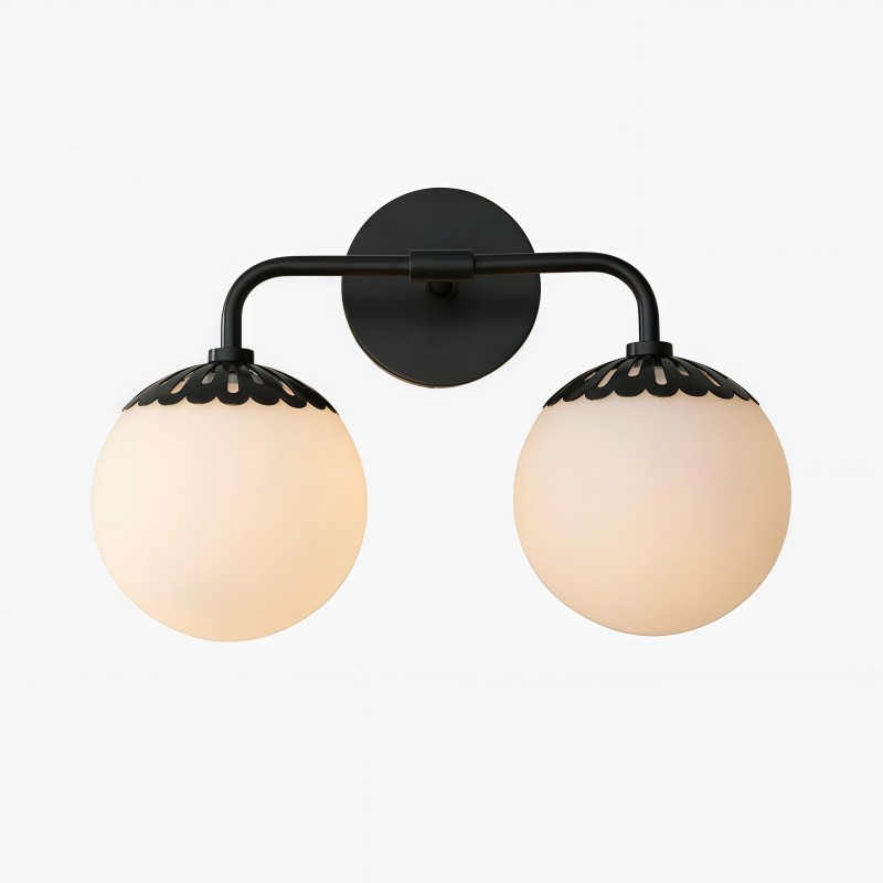 Vinbrea glazen bol wandlamp - minimalistische gebogen arm lamp voor de woonkamer HL2534