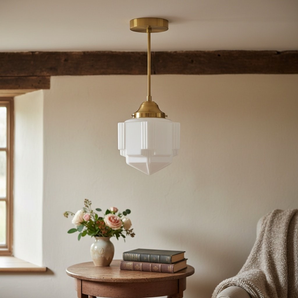 Geotower Glazen Moderne Hanglamp - Wolkenkrabber Design - Afwerking van Messing, Zwart of Nikkel HL1702