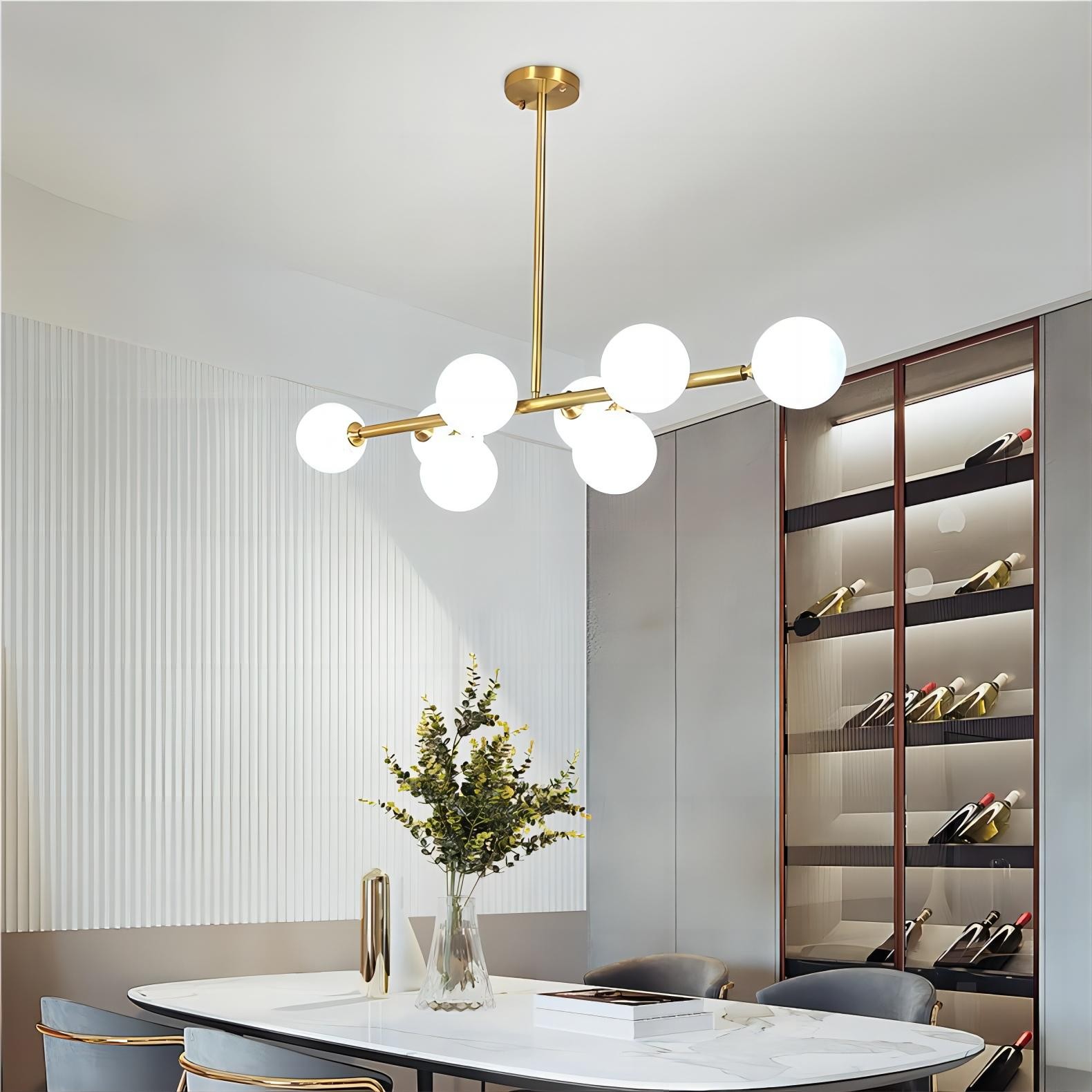 Moderne hanglamp met glazen bollen van metaal HL01