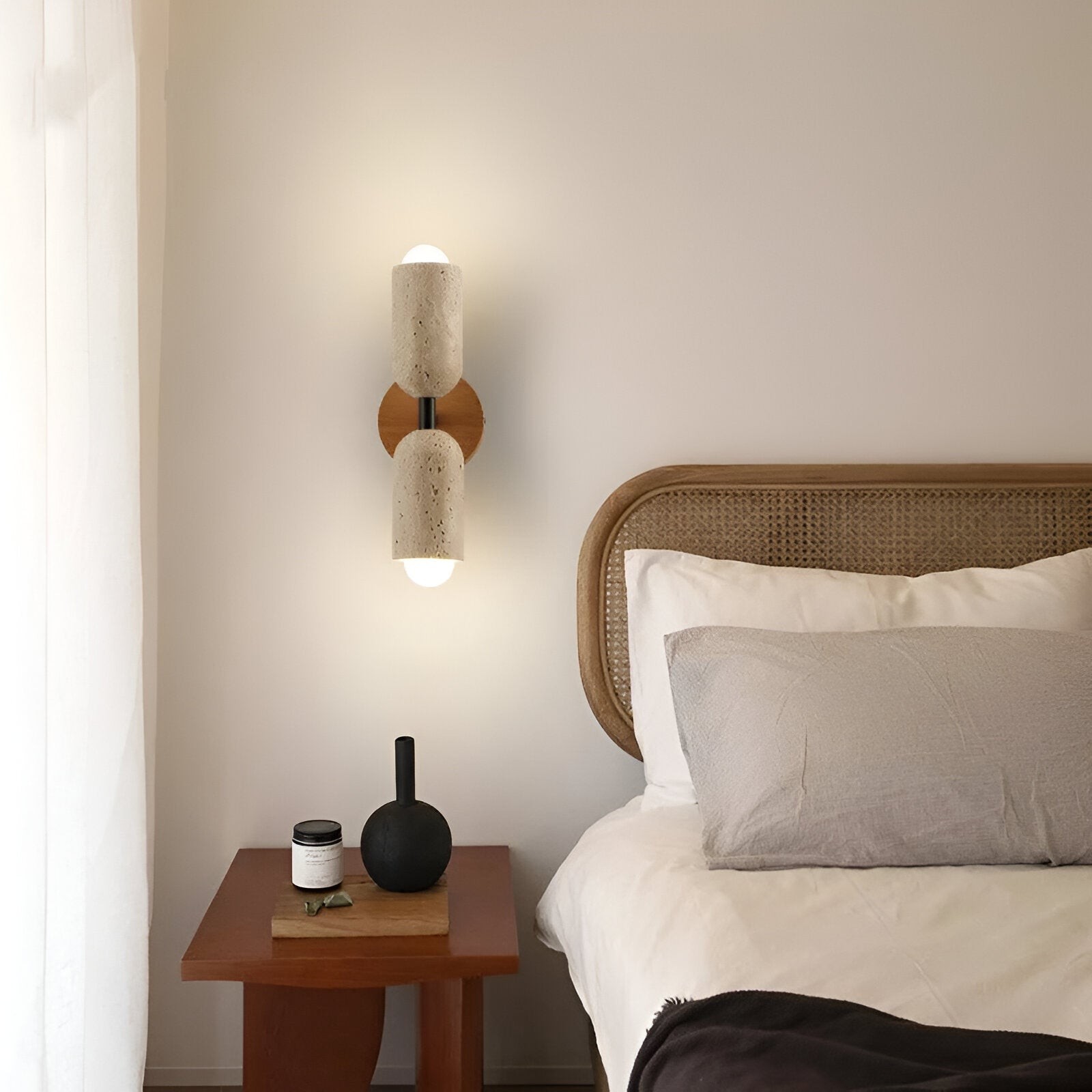 Merrill Travertijn en Hout LED-wandlamp HL3515
